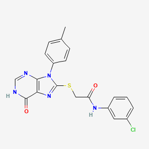 molecular formula C20H16ClN5O2S B3731712 N-(3-chlorophenyl)-2-{[9-(4-methylphenyl)-6-oxo-6,9-dihydro-1H-purin-8-yl]sulfanyl}acetamide 