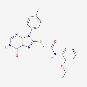 molecular formula C22H21N5O3S B3731715 N-(2-ethoxyphenyl)-2-{[9-(4-methylphenyl)-6-oxo-6,9-dihydro-1H-purin-8-yl]sulfanyl}acetamide 