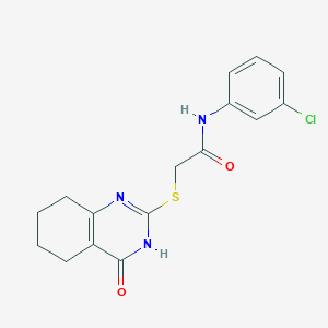molecular formula C16H16ClN3O2S B3731975 N-(3-CHLOROPHENYL)-2-[(4-OXO-3,4,5,6,7,8-HEXAHYDROQUINAZOLIN-2-YL)SULFANYL]ACETAMIDE 