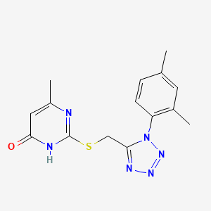 molecular formula C15H16N6OS B3732193 2-({[1-(2,4-dimethylphenyl)-1H-tetrazol-5-yl]methyl}sulfanyl)-6-methylpyrimidin-4-ol 