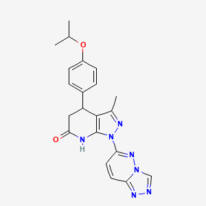 molecular formula C21H21N7O2 B3732241 3-METHYL-4-[4-(PROPAN-2-YLOXY)PHENYL]-1-{[1,2,4]TRIAZOLO[4,3-B]PYRIDAZIN-6-YL}-1H,4H,5H,6H,7H-PYRAZOLO[3,4-B]PYRIDIN-6-ONE 