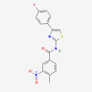 molecular formula C17H12FN3O3S B3732402 N~1~-[4-(4-FLUOROPHENYL)-1,3-THIAZOL-2-YL]-4-METHYL-3-NITROBENZAMIDE 