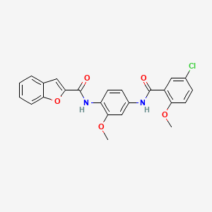 molecular formula C24H19ClN2O5 B3732451 N-(4-{[(5-chloro-2-methoxyphenyl)carbonyl]amino}-2-methoxyphenyl)-1-benzofuran-2-carboxamide 