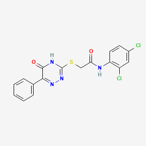 molecular formula C17H12Cl2N4O2S B3732553 N-(2,4-dichlorophenyl)-2-[(5-oxo-6-phenyl-4,5-dihydro-1,2,4-triazin-3-yl)thio]acetamide 