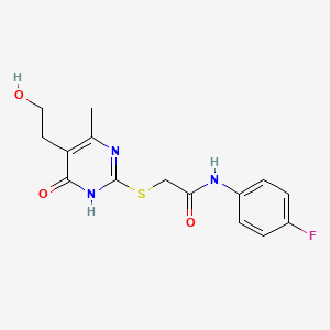 molecular formula C15H16FN3O3S B3732615 N-(4-fluorophenyl)-2-[[5-(2-hydroxyethyl)-4-methyl-6-oxo-1H-pyrimidin-2-yl]sulfanyl]acetamide 