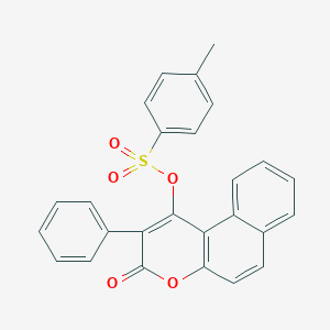 molecular formula C26H18O5S B373262 3-oxo-2-phenyl-3H-benzo[f]chromen-1-yl 4-methylbenzenesulfonate 
