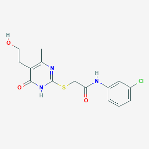 molecular formula C15H16ClN3O3S B3732636 N-(3-chlorophenyl)-2-[[5-(2-hydroxyethyl)-4-methyl-6-oxo-1H-pyrimidin-2-yl]sulfanyl]acetamide 