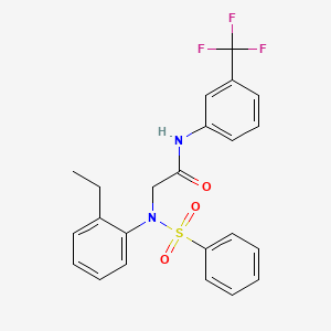 molecular formula C23H21F3N2O3S B3732663 N~2~-(2-ethylphenyl)-N~2~-(phenylsulfonyl)-N~1~-[3-(trifluoromethyl)phenyl]glycinamide 