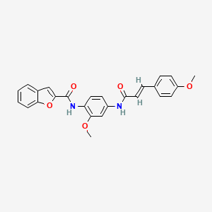 molecular formula C26H22N2O5 B3732675 N-[2-methoxy-4-[[(E)-3-(4-methoxyphenyl)prop-2-enoyl]amino]phenyl]-1-benzofuran-2-carboxamide 