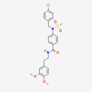 molecular formula C25H27ClN2O5S B3732710 4-{N-[(4-CHLOROPHENYL)METHYL]METHANESULFONAMIDO}-N-[2-(3,4-DIMETHOXYPHENYL)ETHYL]BENZAMIDE 