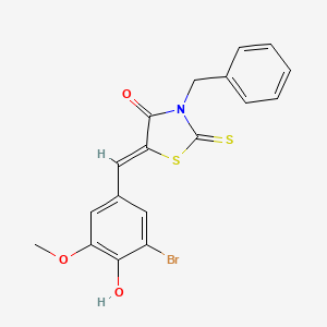 3-benzyl-5-(3-bromo-4-hydroxy-5-methoxybenzylidene)-2-thioxo-1,3-thiazolidin-4-one