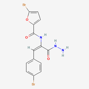 molecular formula C14H11Br2N3O3 B3732743 5-bromo-N-[(E)-1-(4-bromophenyl)-3-hydrazinyl-3-oxoprop-1-en-2-yl]furan-2-carboxamide 