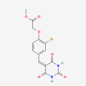 molecular formula C14H11BrN2O6 B3732779 methyl {2-bromo-4-[(2,4,6-trioxotetrahydropyrimidin-5(2H)-ylidene)methyl]phenoxy}acetate 
