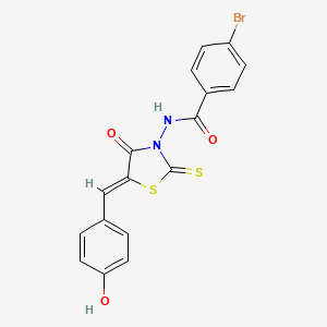 4-bromo-N-[5-(4-hydroxybenzylidene)-4-oxo-2-thioxo-1,3-thiazolidin-3-yl]benzamide