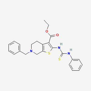 molecular formula C24H25N3O2S2 B3732793 Ethyl 6-benzyl-2-[(phenylcarbamothioyl)amino]-4,5,6,7-tetrahydrothieno[2,3-c]pyridine-3-carboxylate 
