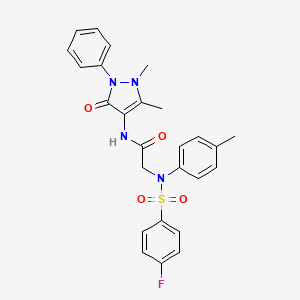 N~1~-(1,5-dimethyl-3-oxo-2-phenyl-2,3-dihydro-1H-pyrazol-4-yl)-N~2~-[(4-fluorophenyl)sulfonyl]-N~2~-(4-methylphenyl)glycinamide