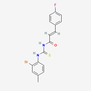 molecular formula C17H14BrFN2OS B3732828 N-{[(2-bromo-4-methylphenyl)amino]carbonothioyl}-3-(4-fluorophenyl)acrylamide 