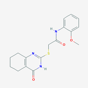 molecular formula C17H19N3O3S B3732835 N-(2-methoxyphenyl)-2-[(4-oxo-3,4,5,6,7,8-hexahydro-2-quinazolinyl)thio]acetamide 