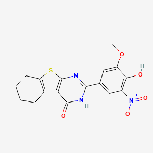 molecular formula C17H15N3O5S B3732840 2-(4-hydroxy-3-methoxy-5-nitrophenyl)-5,6,7,8-tetrahydro[1]benzothieno[2,3-d]pyrimidin-4(3H)-one 