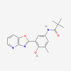 molecular formula C18H19N3O3 B3732857 N-(4-hydroxy-3-methyl-5-[1,3]oxazolo[4,5-b]pyridin-2-ylphenyl)-2,2-dimethylpropanamide 