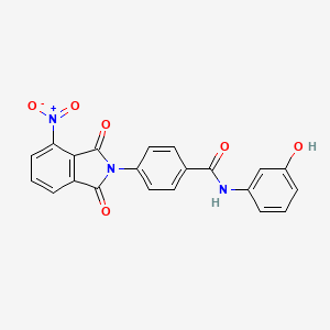 molecular formula C21H13N3O6 B3732861 N-(3-hydroxyphenyl)-4-(4-nitro-1,3-dioxoisoindol-2-yl)benzamide 