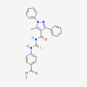 methyl 4-[({[(5-methyl-1,3-diphenyl-1H-pyrazol-4-yl)carbonyl]amino}carbonothioyl)amino]benzoate