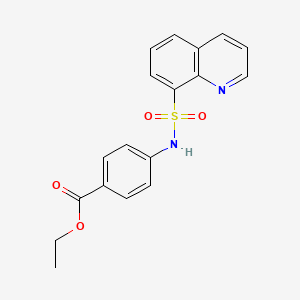 molecular formula C18H16N2O4S B3732886 ethyl 4-[(8-quinolylsulfonyl)amino]benzoate 