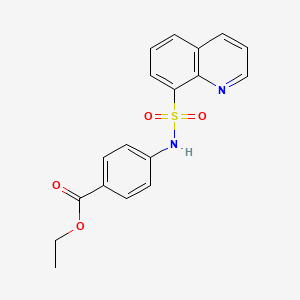 molecular formula C18H16N2O4S B3732886 ethyl 4-[(8-quinolinylsulfonyl)amino]benzoate 