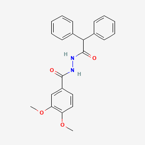 molecular formula C23H22N2O4 B3732899 N'-(diphenylacetyl)-3,4-dimethoxybenzohydrazide 