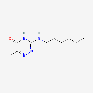 molecular formula C10H18N4O B3732910 3-(hexylamino)-6-methyl-1,2,4-triazin-5(4H)-one 