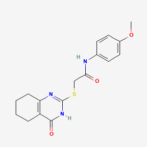 molecular formula C17H19N3O3S B3732997 N-(4-methoxyphenyl)-2-[(4-oxo-3,4,5,6,7,8-hexahydroquinazolin-2-yl)sulfanyl]acetamide 