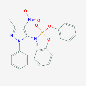 molecular formula C22H19N4O5P B373302 diphenyl 4-nitro-3-methyl-1-phenyl-1H-pyrazol-5-ylamidophosphate 