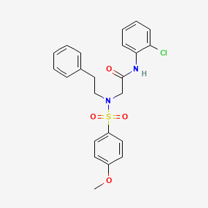 molecular formula C23H23ClN2O4S B3733086 N-(2-chlorophenyl)-2-[(4-methoxyphenyl)sulfonyl-(2-phenylethyl)amino]acetamide 