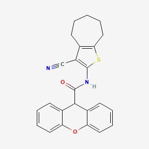 molecular formula C24H20N2O2S B3733207 N~9~-(3-CYANO-5,6,7,8-TETRAHYDRO-4H-CYCLOHEPTA[B]THIOPHEN-2-YL)-9H-XANTHENE-9-CARBOXAMIDE 