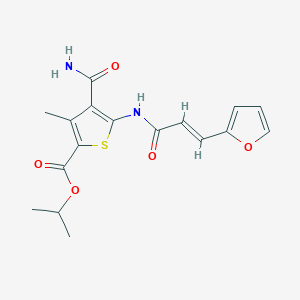 molecular formula C17H18N2O5S B3733226 isopropyl 4-(aminocarbonyl)-5-{[3-(2-furyl)acryloyl]amino}-3-methyl-2-thiophenecarboxylate 