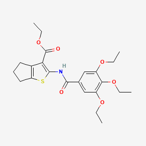 molecular formula C23H29NO6S B3733234 ETHYL 2-(3,4,5-TRIETHOXYBENZAMIDO)-4H,5H,6H-CYCLOPENTA[B]THIOPHENE-3-CARBOXYLATE 