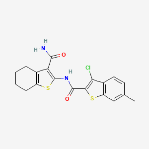 molecular formula C19H17ClN2O2S2 B3733309 N-(3-carbamoyl-4,5,6,7-tetrahydro-1-benzothiophen-2-yl)-3-chloro-6-methyl-1-benzothiophene-2-carboxamide 