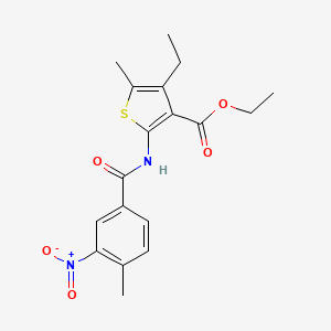 molecular formula C18H20N2O5S B3733320 ethyl 4-ethyl-5-methyl-2-[(4-methyl-3-nitrobenzoyl)amino]-3-thiophenecarboxylate 