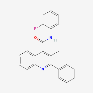 molecular formula C23H17FN2O B3733330 N-(2-fluorophenyl)-3-methyl-2-phenylquinoline-4-carboxamide 