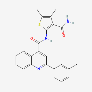 molecular formula C24H21N3O2S B3733396 N-(3-carbamoyl-4,5-dimethylthiophen-2-yl)-2-(3-methylphenyl)quinoline-4-carboxamide 