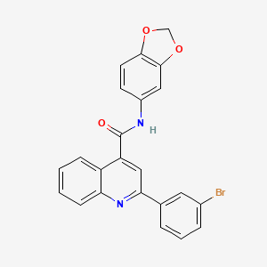 molecular formula C23H15BrN2O3 B3733514 N-(2H-13-BENZODIOXOL-5-YL)-2-(3-BROMOPHENYL)QUINOLINE-4-CARBOXAMIDE 