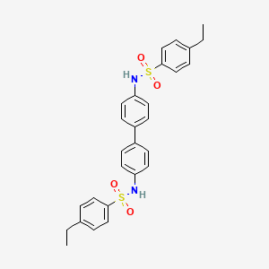 molecular formula C28H28N2O4S2 B3733579 N,N'-([1,1'-Biphenyl]-4,4'-diyl)bis(4-ethylbenzenesulfonamide) 