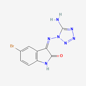 molecular formula C9H6BrN7O B3733623 (3Z)-3-(5-aminotetrazol-1-yl)imino-5-bromo-1H-indol-2-one 