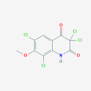 molecular formula C10H5Cl4NO3 B373366 3,3,6,8-tetrachloro-7-methoxy-1H-quinoline-2,4-dione CAS No. 102249-22-9