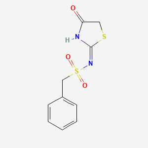 molecular formula C10H10N2O3S2 B3733891 (NE)-N-(4-oxo-1,3-thiazolidin-2-ylidene)-1-phenylmethanesulfonamide 
