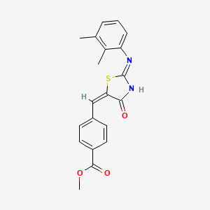 molecular formula C20H18N2O3S B3733922 methyl 4-[(E)-[2-(2,3-dimethylphenyl)imino-4-oxo-1,3-thiazolidin-5-ylidene]methyl]benzoate 
