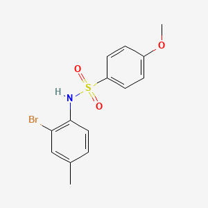 molecular formula C14H14BrNO3S B3733954 N-(2-BROMO-4-METHYLPHENYL)-4-METHOXYBENZENE-1-SULFONAMIDE 