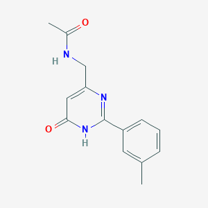 molecular formula C14H15N3O2 B3734140 N-[[2-(3-methylphenyl)-6-oxo-1H-pyrimidin-4-yl]methyl]acetamide 