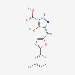 molecular formula C18H14ClNO4 B3734219 Methyl (5E)-5-{[5-(3-chlorophenyl)furan-2-YL]methylidene}-2-methyl-4-oxo-4,5-dihydro-1H-pyrrole-3-carboxylate 