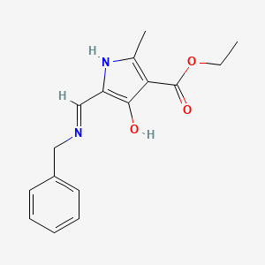 molecular formula C16H18N2O3 B3734352 ethyl 5-(benzyliminomethyl)-4-hydroxy-2-methyl-1H-pyrrole-3-carboxylate 